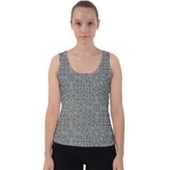 Linear Intricate Geometric Pattern Velvet Tank Top by dflcprints