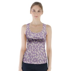 Ditsy Floral Pattern Racer Back Sports Top by dflcprints