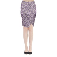 Ditsy Floral Pattern Midi Wrap Pencil Skirt by dflcprints