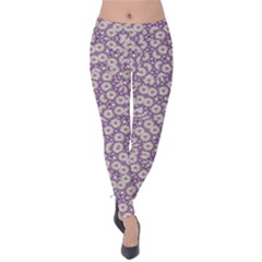 Ditsy Floral Pattern Velvet Leggings by dflcprints