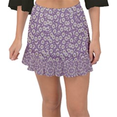 Ditsy Floral Pattern Fishtail Mini Chiffon Skirt