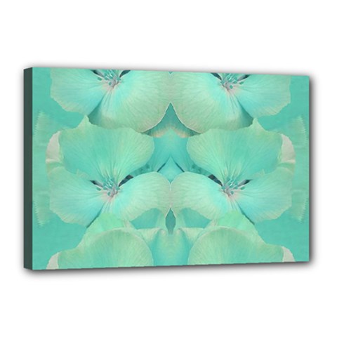 Green Fantasy Flower In Beautiful Festive Style Canvas 18  X 12  by pepitasart