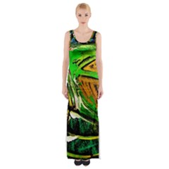 Lillies In The Terracota Vase 5 Maxi Thigh Split Dress by bestdesignintheworld