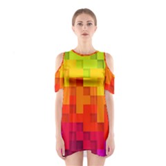 Abstract Background Square Colorful Shoulder Cutout One Piece by Nexatart