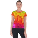 Abstract Background Square Colorful Short Sleeve Sports Top  View1