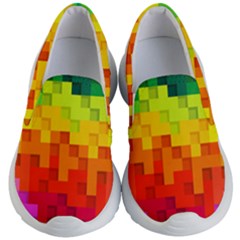 Abstract Background Square Colorful Kid s Lightweight Slip Ons