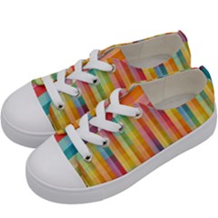 Background Colorful Abstract Kids  Low Top Canvas Sneakers by Nexatart