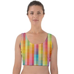 Background Colorful Abstract Velvet Crop Top