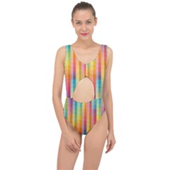 Background Colorful Abstract Center Cut Out Swimsuit