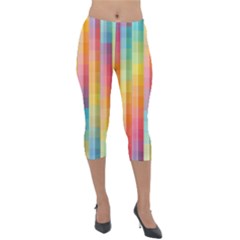 Background Colorful Abstract Lightweight Velour Capri Leggings 