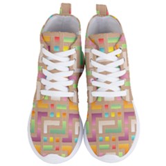 Abstract Background Colorful Women s Lightweight High Top Sneakers