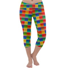 Background Colorful Abstract Capri Yoga Leggings by Nexatart