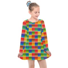 Background Colorful Abstract Kids  Long Sleeve Dress