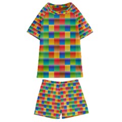 Background Colorful Abstract Kids  Swim Tee And Shorts Set