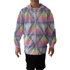 Background Colorful Triangle Hooded Windbreaker (kids) by Nexatart