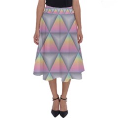 Background Colorful Triangle Perfect Length Midi Skirt by Nexatart