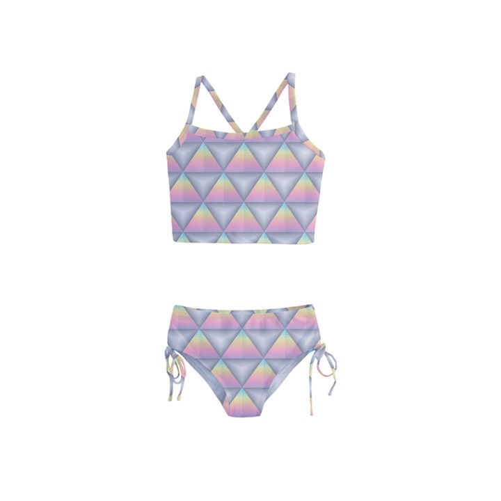 Background Colorful Triangle Girls  Tankini Swimsuit