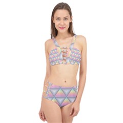 Background Colorful Triangle Cage Up Bikini Set