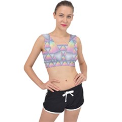 Background Colorful Triangle V-back Sports Bra