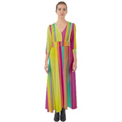 Background Colorful Abstract Button Up Boho Maxi Dress