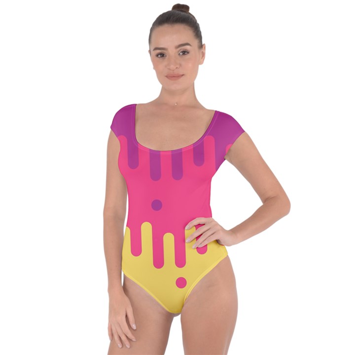 Background Image Short Sleeve Leotard 