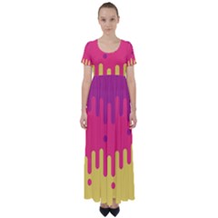 Background Image High Waist Short Sleeve Maxi Dress by Nexatart