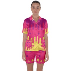 Background Image Satin Short Sleeve Pyjamas Set by Nexatart