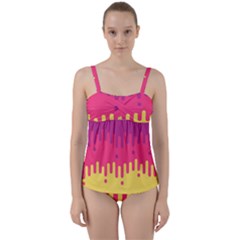 Background Image Twist Front Tankini Set by Nexatart