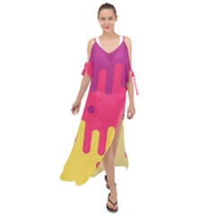 Background Image Maxi Chiffon Cover Up Dress