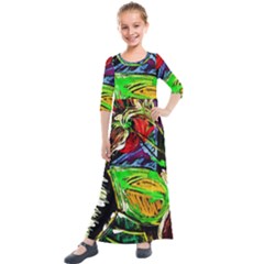 Lillies In The Terracotta Vase 1 Kids  Quarter Sleeve Maxi Dress