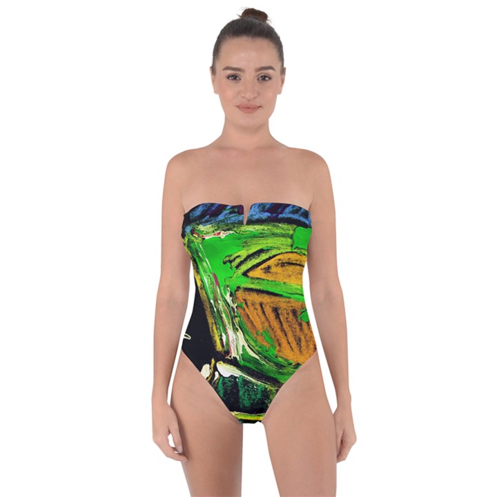 Lillies In The Terracota Vase 5 Tie Back One Piece Swimsuit