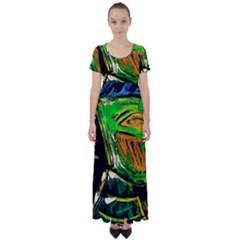 Lillies In The Terracota Vase 5 High Waist Short Sleeve Maxi Dress by bestdesignintheworld