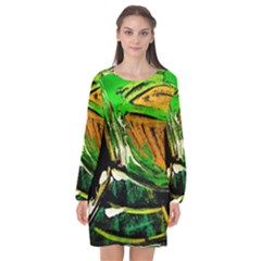 Lillies In The Terracota Vase 5 Long Sleeve Chiffon Shift Dress  by bestdesignintheworld