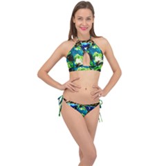 Avocado Cross Front Halter Bikini Set