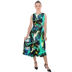 Brain Reflections Midi Tie-back Chiffon Dress