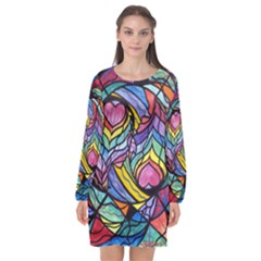 Authentic Relationship - Long Sleeve Chiffon Shift Dress  by tealswan