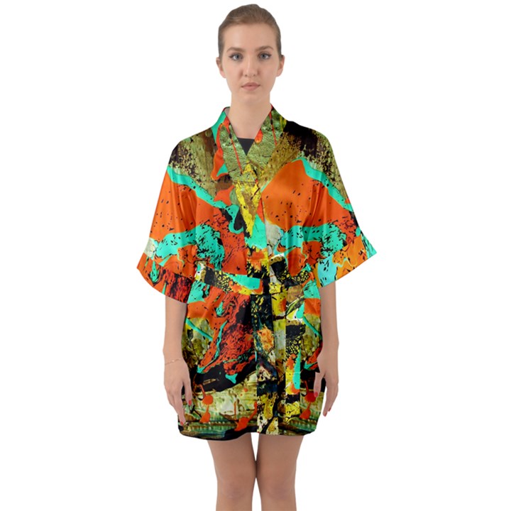 428252604002397 428252204002437 428252564002401 428252527335738 Quarter Sleeve Kimono Robe