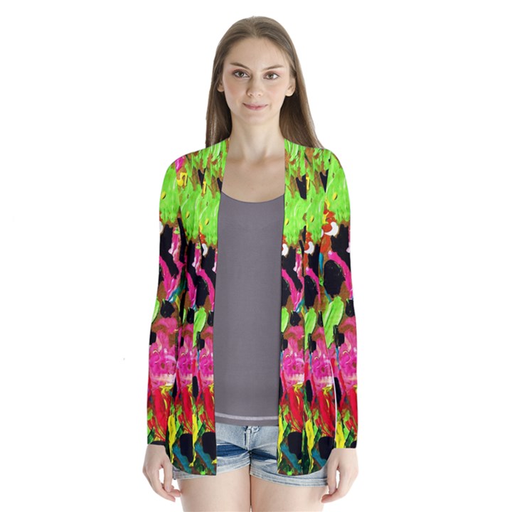 Spring Ornaments 1 Drape Collar Cardigan