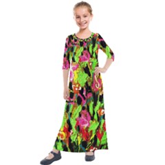 Spring Ornaments 1 Kids  Quarter Sleeve Maxi Dress by bestdesignintheworld