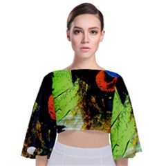 I Wonder 2 Tie Back Butterfly Sleeve Chiffon Top