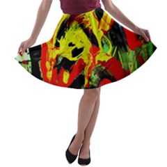 Fish And Bread-1/1 A-line Skater Skirt by bestdesignintheworld