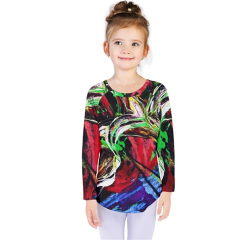 Lillies In The Terracotta Vase 3 Kids  Long Sleeve Tee by bestdesignintheworld