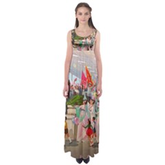 North  Korea - Propaganda Empire Waist Maxi Dress by Valentinaart