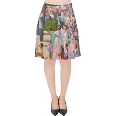 North  Korea - Propaganda Velvet High Waist Skirt by Valentinaart