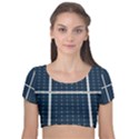 Solar Power Panel Velvet Short Sleeve Crop Top  View1