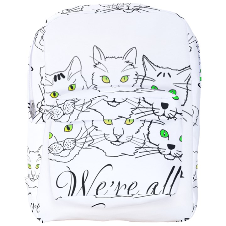 Funny Cats  We Are All Mad Here Full Print Backpack