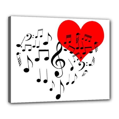 Singing Heart Canvas 20  X 16  by FunnyCow