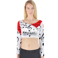 Singing Heart Long Sleeve Crop Top by FunnyCow