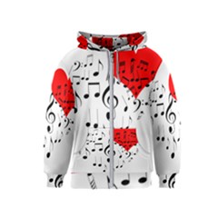 Singing Heart Kids  Zipper Hoodie by FunnyCow