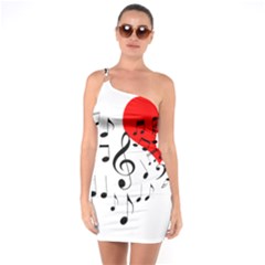 Singing Heart One Soulder Bodycon Dress by FunnyCow